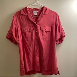 Anna and Frank Vintage Pink Silk Button-Down Shirt
